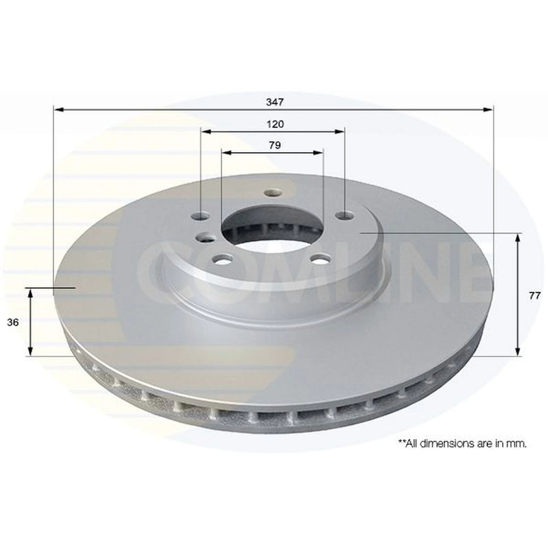 Comline 2 x Vented Front Brake Discs ADC1747V-x2