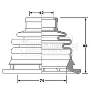 Borg & Beck Drive Shaft Bellow Kit transmission sided BCB6197