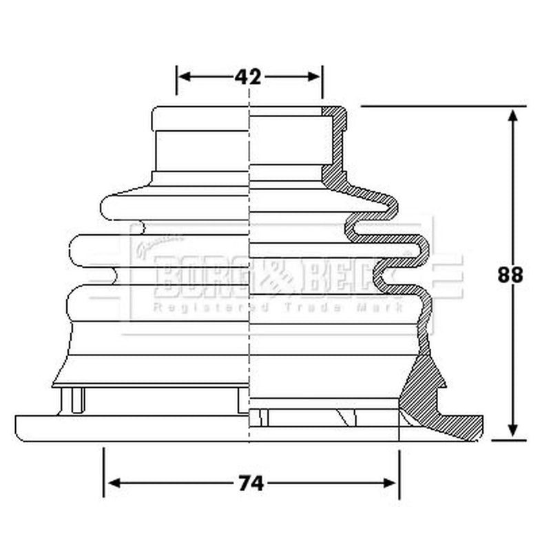 Borg & Beck Drive Shaft Bellow Kit transmission sided BCB6197