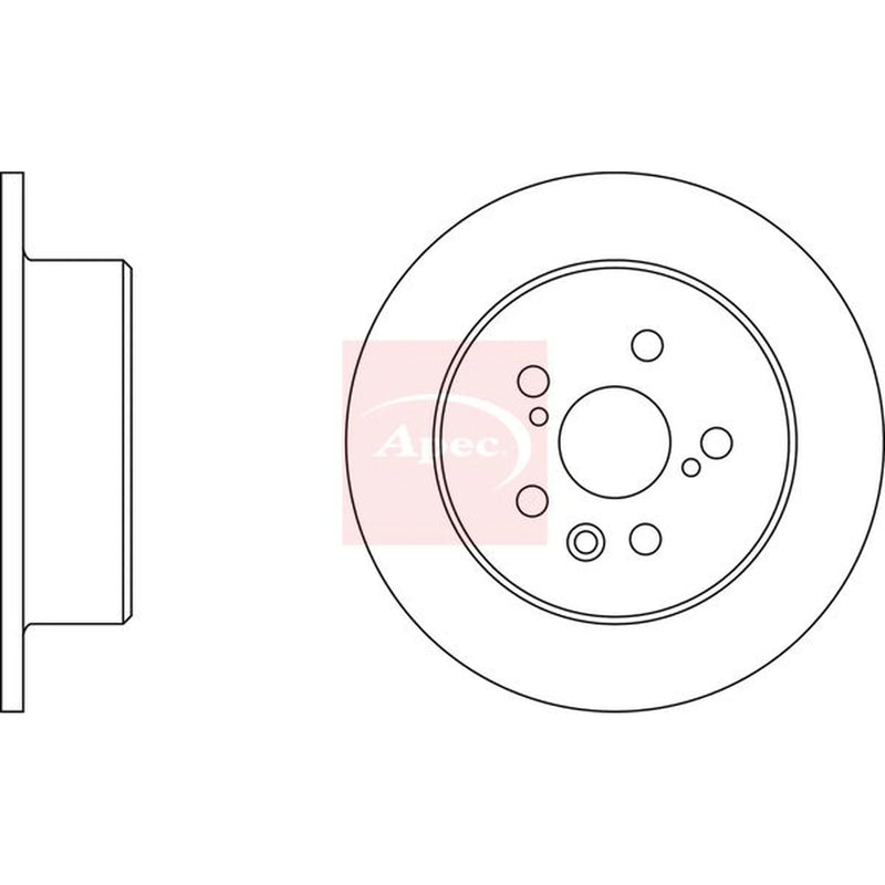 Apec 2 x Solid Rear Brake Discs DSK361-x2