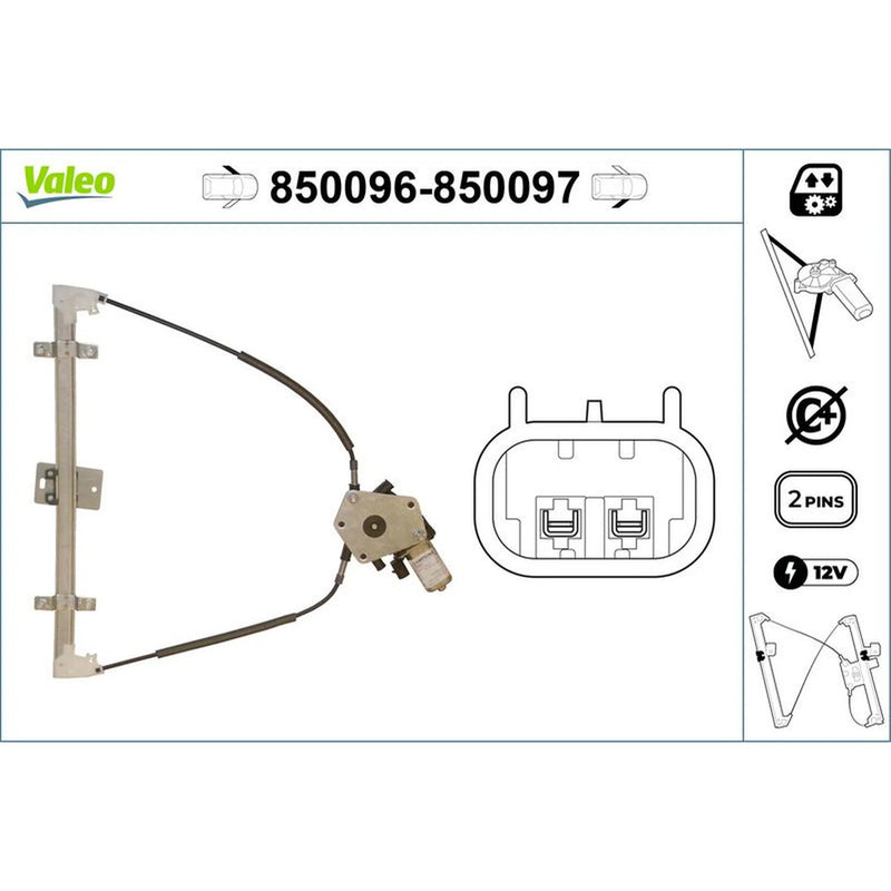 Valeo Electric Window Regulator Lifter Right Front 850097