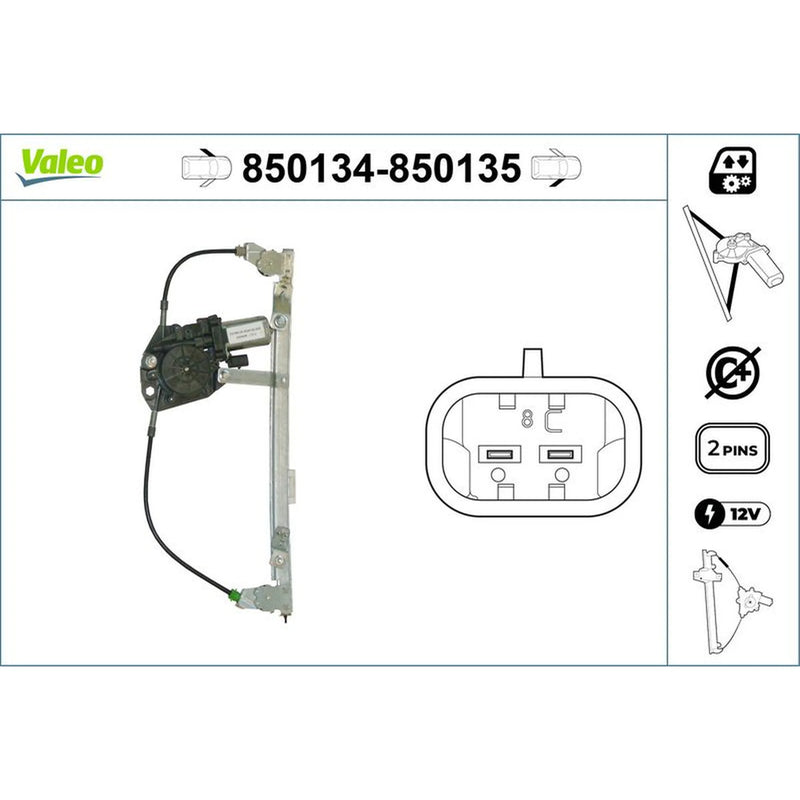 Valeo Electric Window Regulator Lifter Right Front 850135