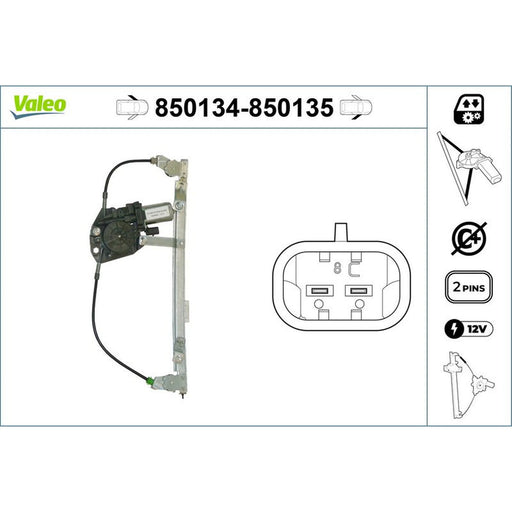 Valeo Electric Window Regulator Lifter Right Front 850135