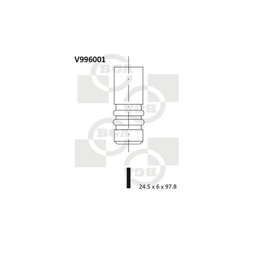 BGA Engine Exhaust Valve 24mm Head V996001