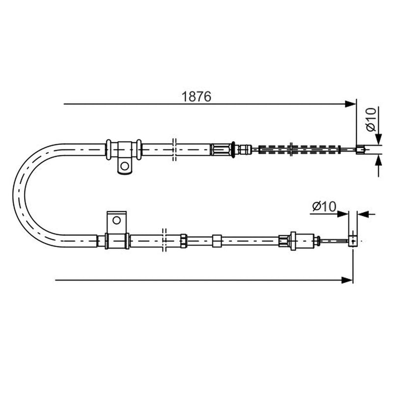 Bosch Handbrake Cable Right Rear 1 987 482 183