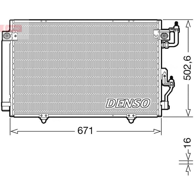 Denso Air Conditioning Condenser fits Mitsubishi Pajero 2000-2006 2.5 3.2