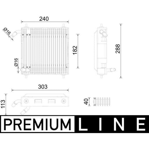 Mahle Engine Oil Cooler Right CLC 291 000P