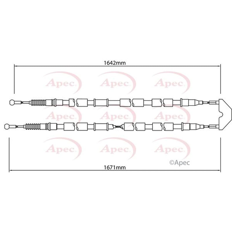 Apec Handbrake Cable Right Rear CAB1459