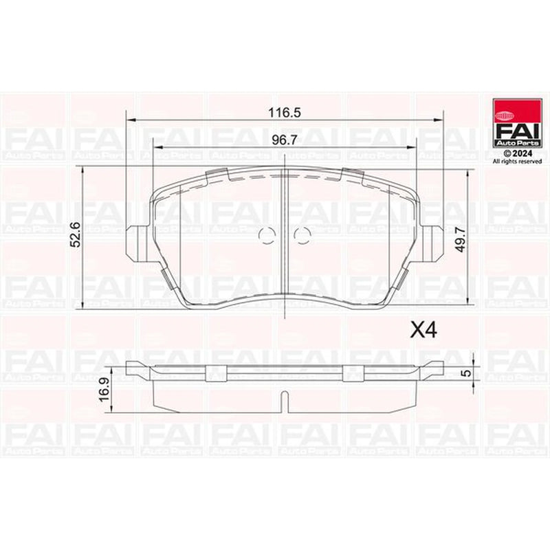 FAI Front Brake Pad Set BP117