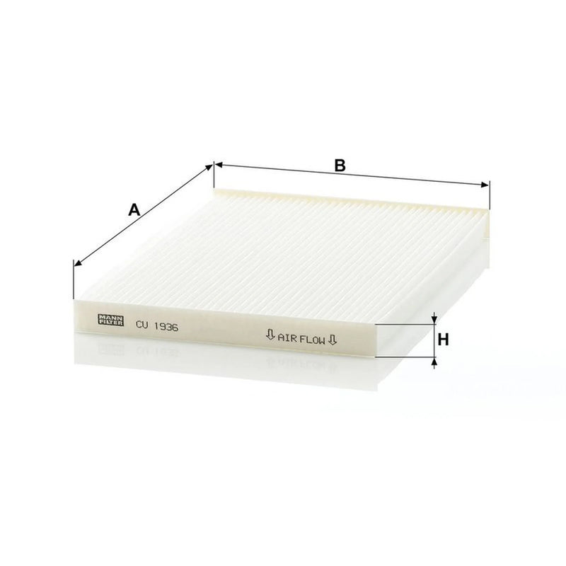 MANN-FILTER Cabin Air Filter (Pollen Filter) Driver's CU 1936