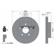 Textar 2 x Front Brake Discs 92067700-x2