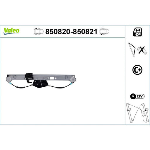 Valeo Electric Window Regulator Lifter Left Rear 850820