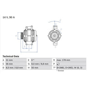 Bosch Car Alternator 12V 0 986 042 520
