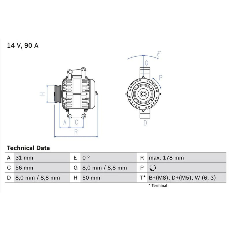 Bosch Car Alternator 12V 0 986 042 520