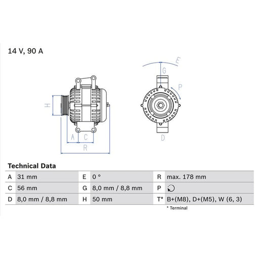 Bosch Car Alternator 12V 0 986 042 520