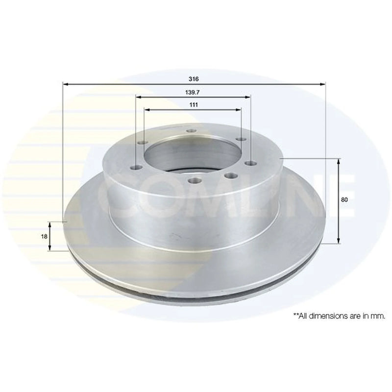 Comline 2 x Rear Brake Discs ADC0245V-x2