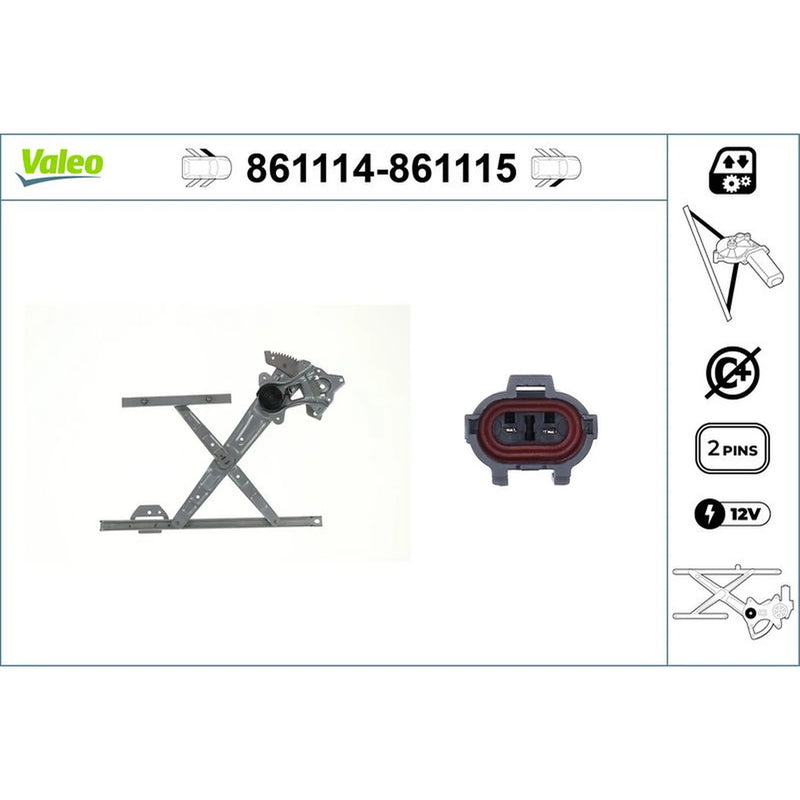 Valeo Electric Window Regulator Lifter Left Front 861114