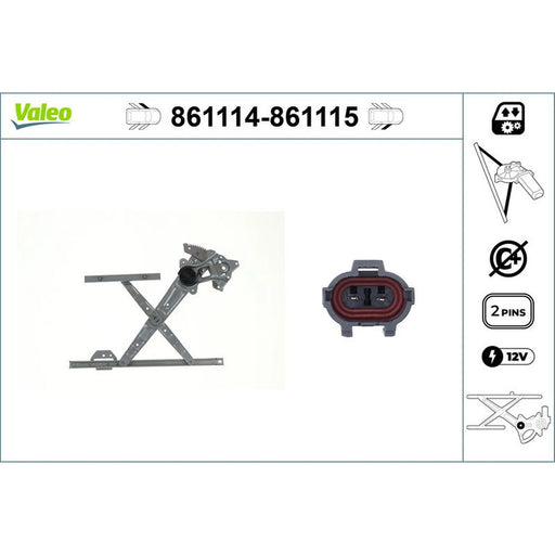 Valeo Electric Window Regulator Lifter Left Front 861114