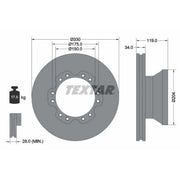 Textar 2 x Internally Vented Rear Brake Discs 93142600-x2