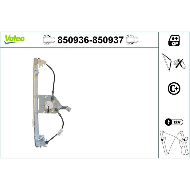 Valeo Electric Window Regulator Lifter Right Front 850937