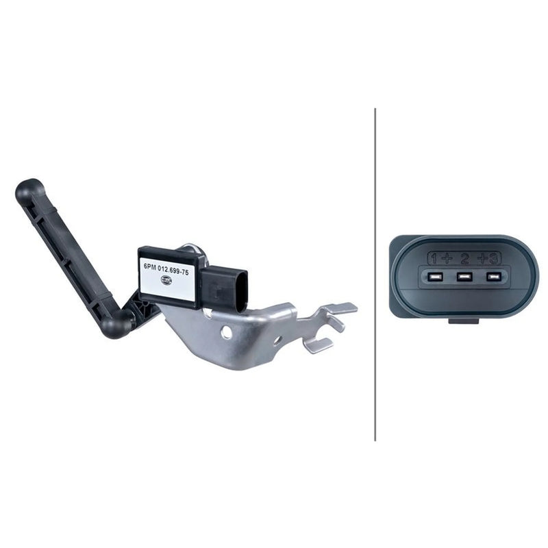 Hella Headlight Levelling Sensor Front Right Connectors V 6PM 012 699-751