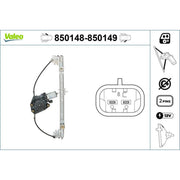 Valeo Electric Window Regulator Lifter Right Front 850149