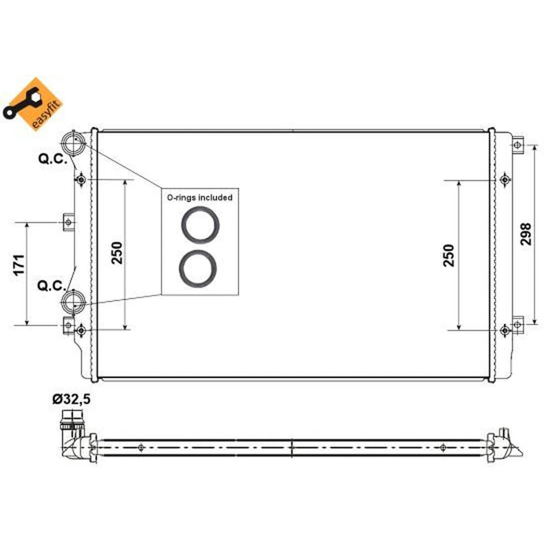 NRF Engine Radiator Rear 53406
