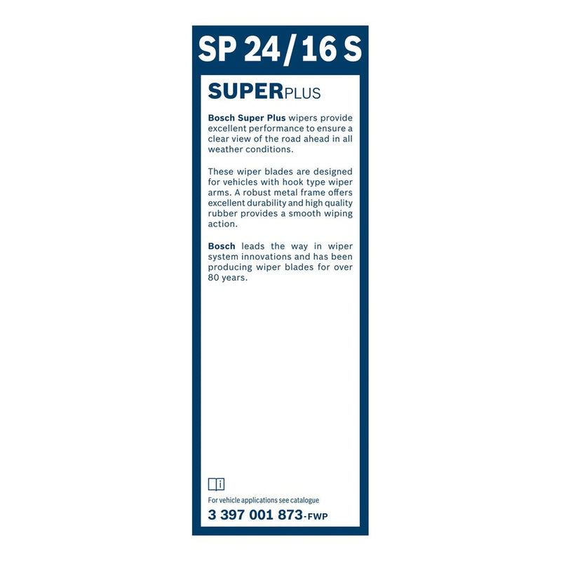 Bosch Conventional Front Wiper Blade Set 600mm + 400mm SP24/16S