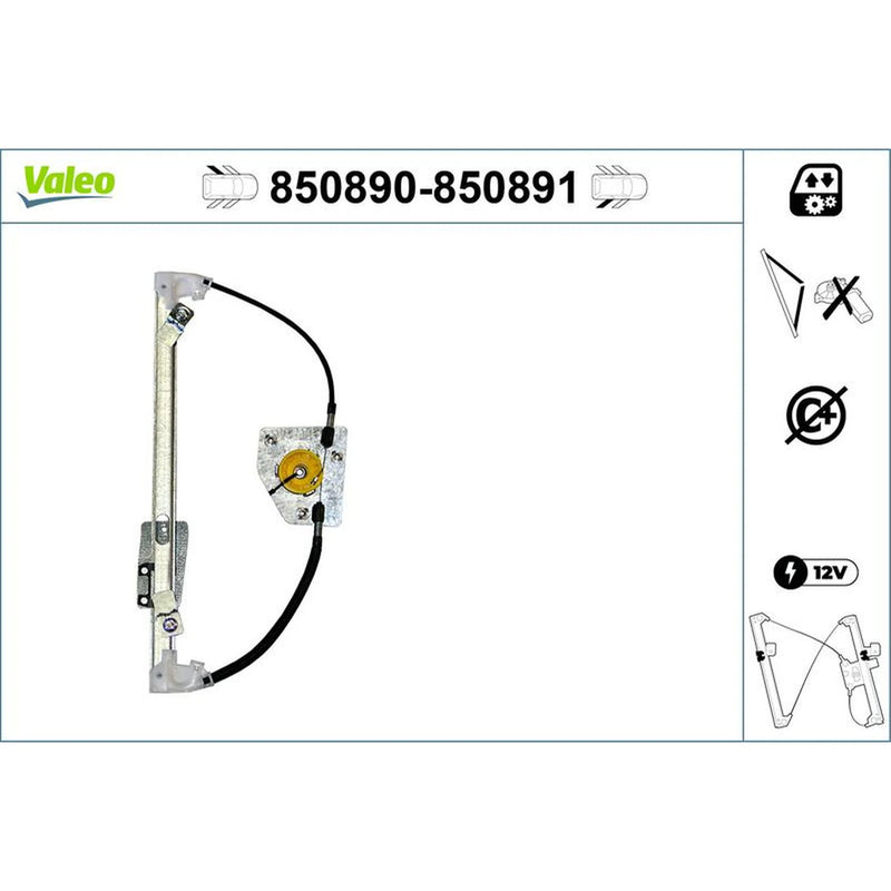 Valeo Electric Window Regulator Lifter Left Rear 850890