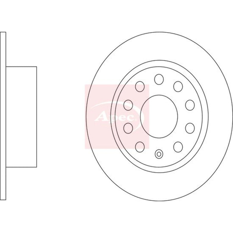 Apec 2 x Solid Rear Brake Discs DSK4149-x2