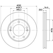 Mintex 2 x Vented Front Brake Discs MDC1797
