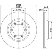 Mintex 2 x Vented Front Brake Discs MDC2078-x2