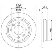 DON 2 x Solid Rear Brake Discs PCD14972-x2
