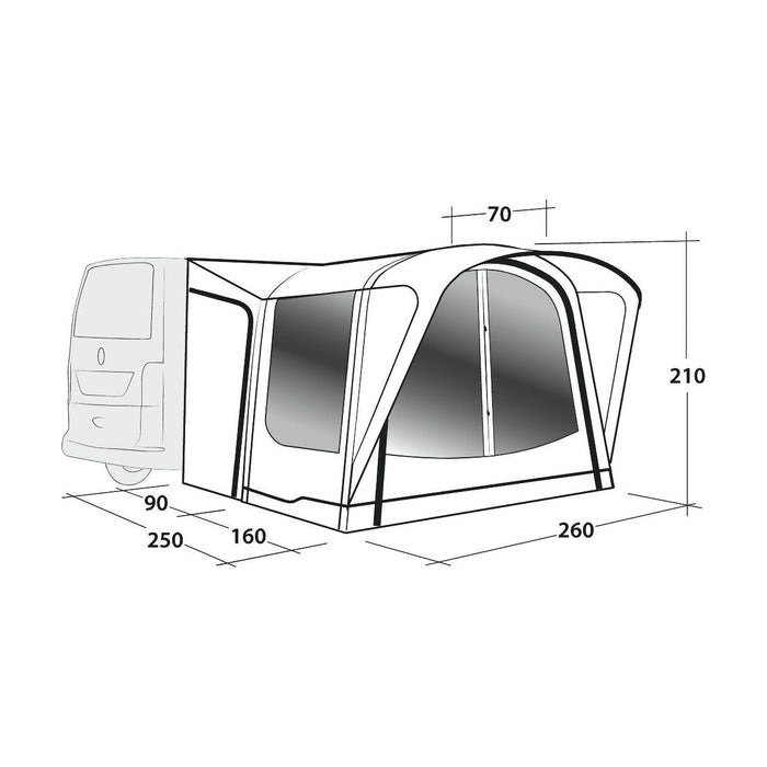 Outwell Newburg 160 Air Drive-Away Campervan Air Awning 175-200cm - Outwell - Van Life Living