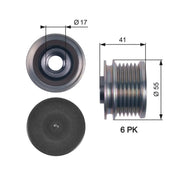 Gates Alternator Overrunning Freewheel Clutch OAP7115