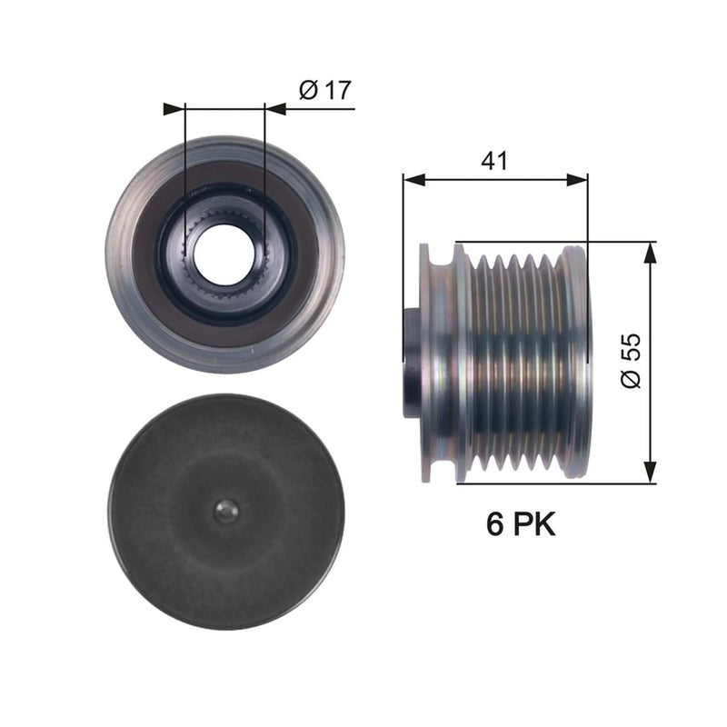 Gates Alternator Overrunning Freewheel Clutch OAP7115