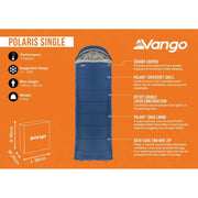 Vango Polaris Single Sleeping Bag Single Neptune - Vango - Van Life Living