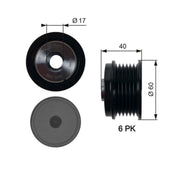 Gates Alternator Overrunning Freewheel Clutch OAP7154