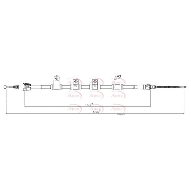 Apec Handbrake Cable Right Rear CAB1788