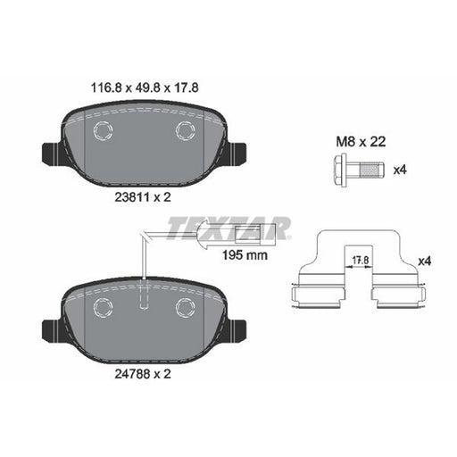 Textar Rear Brake Pad Set 2381101