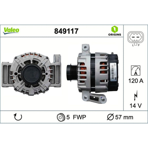 Valeo Car Alternator 12V 849117