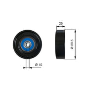Gates V-Ribbed Belt Deflection/Guide Pulley Lower T36605