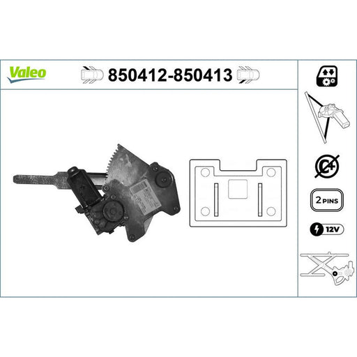 Valeo Electric Window Regulator Lifter Left Rear 850412