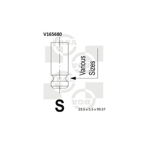 BGA Engine Intake Valve 23mm Head V165680