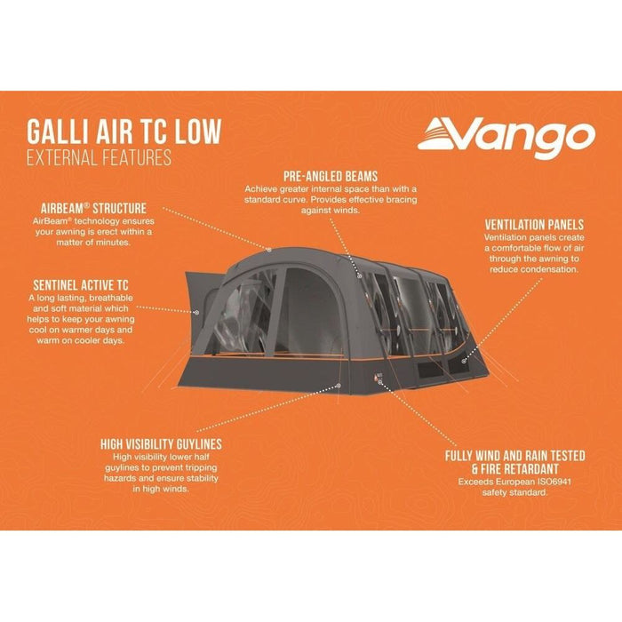 Vango Galli Air TC Low Drive Away Awning (180 - 210cm) Campervan - Vango - Van Life Living