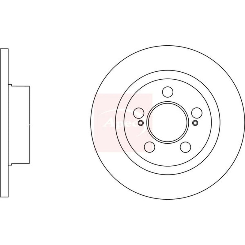Apec 2 x Solid Rear Brake Discs DSK3095