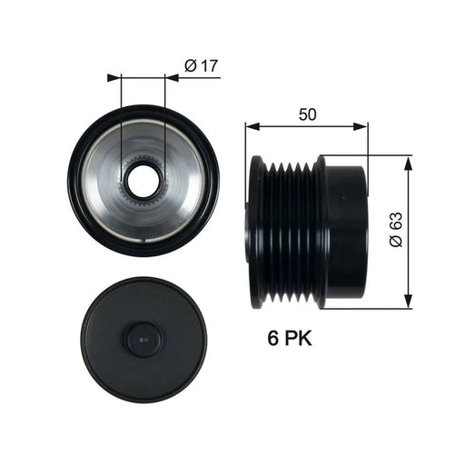Gates Alternator Overrunning Freewheel Clutch OAP7186