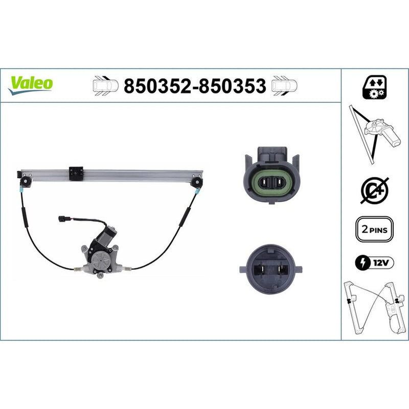 Valeo Electric Window Regulator Lifter Right Front 850353