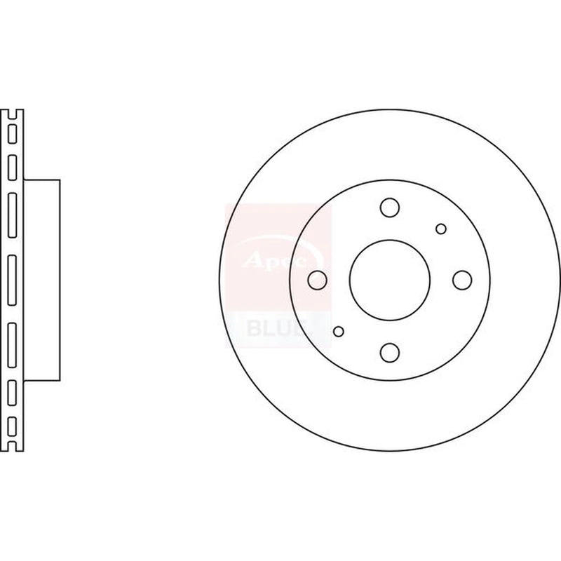 Apec 2 x Vented Front Brake Discs SDK6343-x2