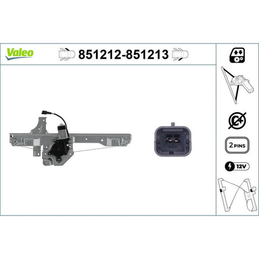 Valeo Electric Window Regulator Lifter Left Front 851212